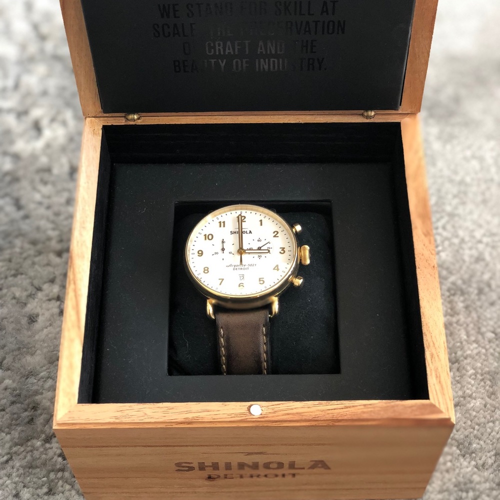 Shinola Canfield Chrono Gold like new 43mm